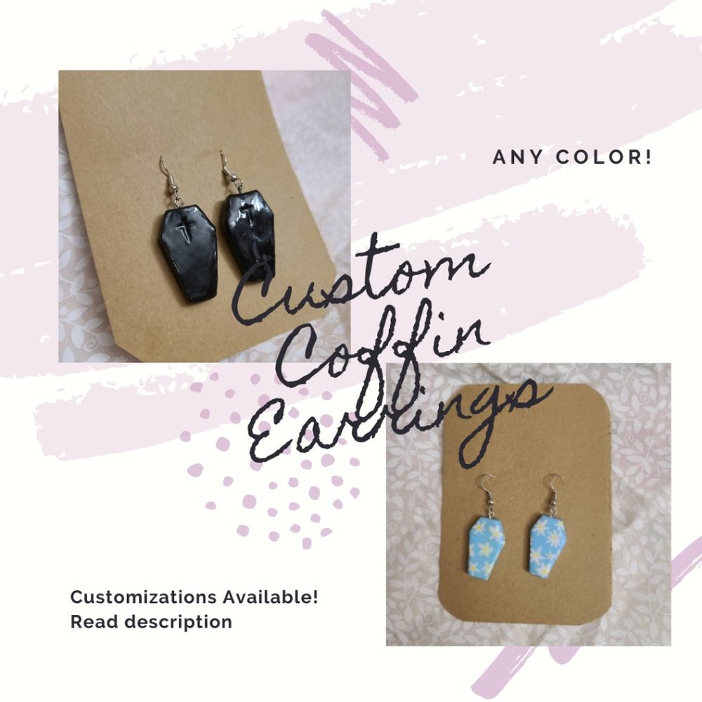 Custom Coffin Earrings